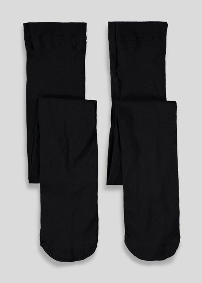 Girls 2 Pack Black 120 Denier Opaque Tights (Younger 6-13) - Age 8 - 9 Years