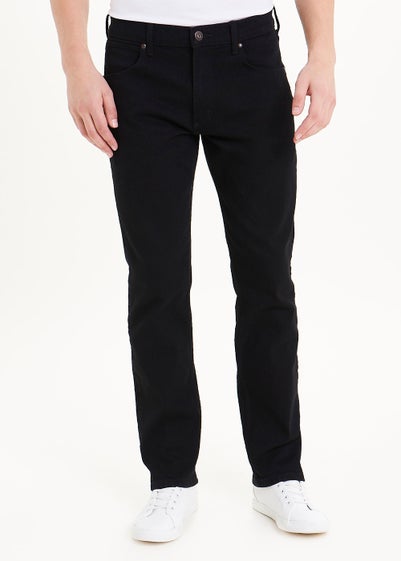 Wrangler Black Stretch Straight Fit Jeans - 30 Waist Regular