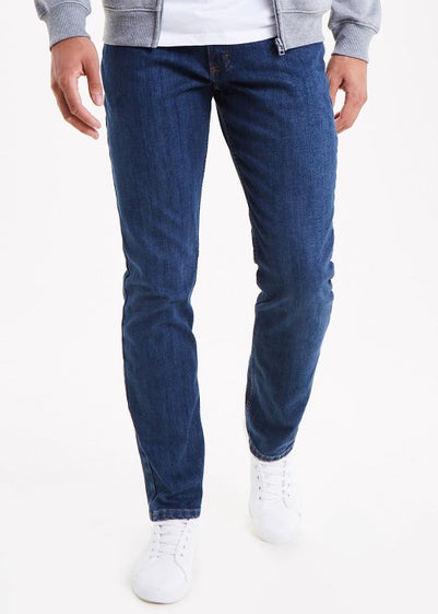 Wrangler Dark Wash Stretch Straight Fit Jeans - 30 Waist Regular