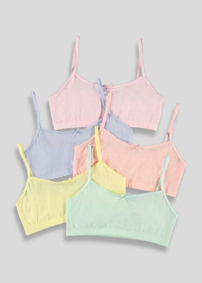 Girls 5 Pack Pastel Crop Tops (4-13yrs) - Age 4 - 5 Years