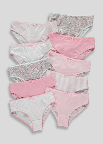 Girls 10 Pack Floral Knickers (2-13yrs) - Age 2 - 3 Years