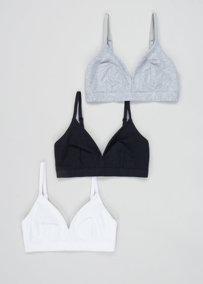3 Pack Non Wired Bralettes - Size 8