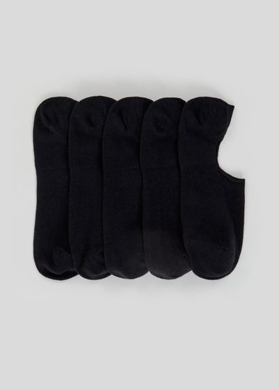 5 Pack Black Invisible Socks - Sizes 6 - 8.5
