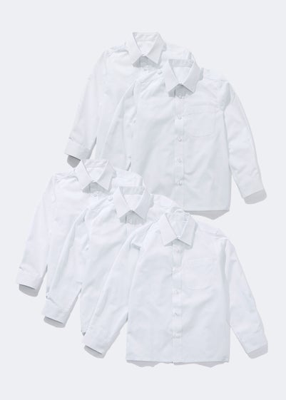 Boys 5 Pack White School Shirts (4-16yrs) - Age 4 Years