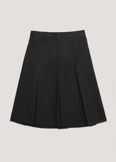 Girls Black Long Box Pleat School Skirt (6-16yrs) - Age 7 Years