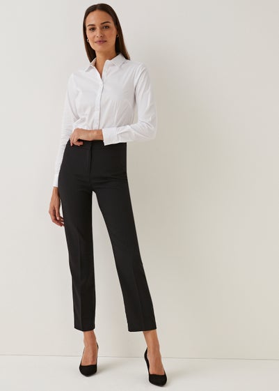 Black Straight Fit Trousers (Regular) - Size 10