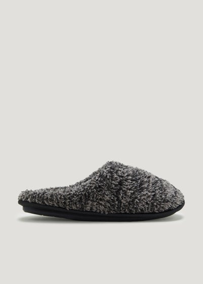 Charcoal Fluffy Slippers - Size 7 - 8