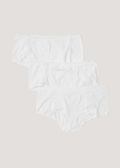 3 Pack Lace Side Midi Knickers - Size 8