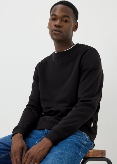 Black Essential Crew Neck Sweatshirt