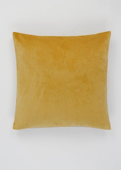 Ochre Large Soft Velour Cushion (55cm x 55cm)