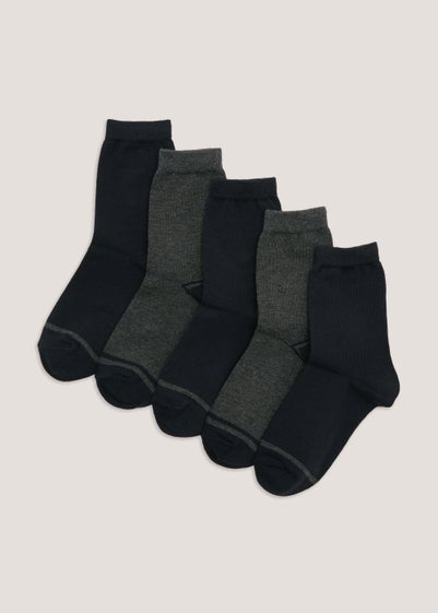 Kids 5 Pack Heel & Toe Socks (Younger 6-Older 6.5) - Sizes 6 - 8.5