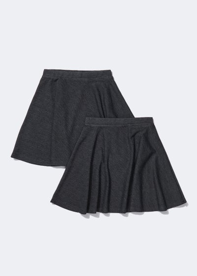 Girls 2 Pack Grey Jersey School Skirts (4-13yrs) - Age 4 Years
