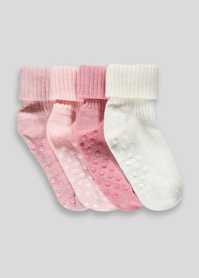 4 Pack Ribbed Baby Socks (Newborn-12mths) - Newborn