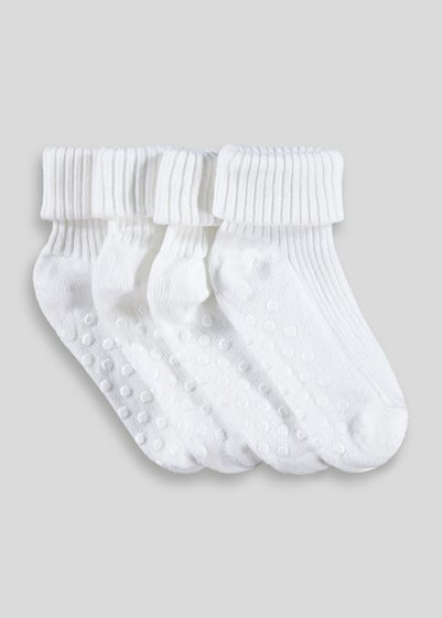 4 Pack White Ribbed Baby Socks (Newborn-12mths) Reviews - Matalan