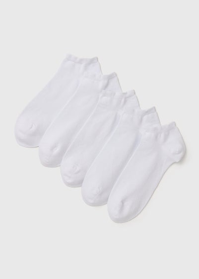 5 Pack White Trainer Socks - Sizes 6 - 8.5
