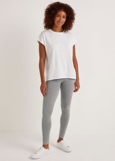 Grey Cotton Leggings - Size 8