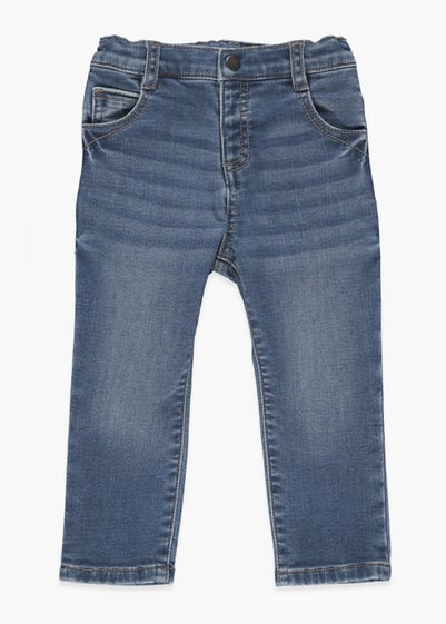 Boys Blue Knitted Denim Skinny Jeans (9mths-6yrs) - Age 9 - 12 Months
