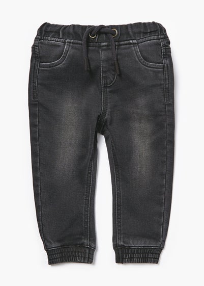 Boys Black Cuffed Jeans (9mths-6yrs) - Age 9 - 12 Months