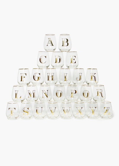 Clear Alphabet Glass (12.5cm x 7cm) - C
