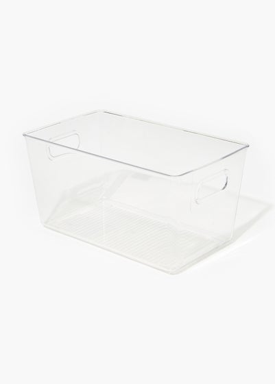 Clear Acrylic Wardrobe Storage Basket - Medium (13.5cm x 26cm x 15.5cm)