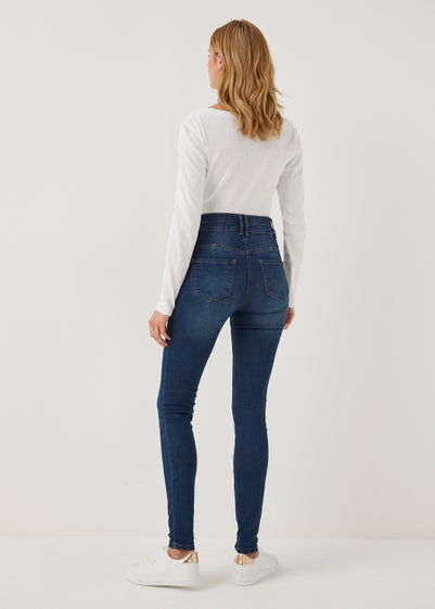 April Dark Wash Push Up Super Skinny Jeans (Long Length) - Size 08 33 leg