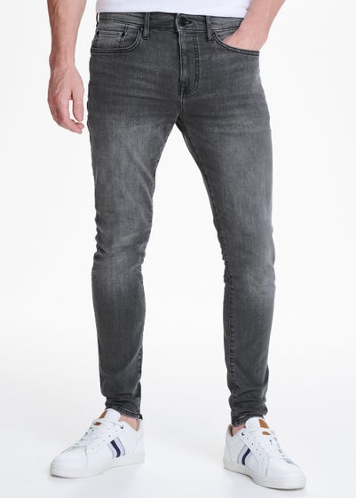 Dark Grey Stretch Super Skinny Jeans - 28 Waist Short