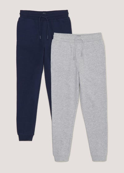 Boys 2 Pack Grey & Navy Joggers (4-13yrs) - Age 4 Years