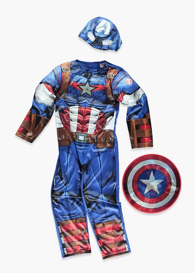 Kids Marvel Captain America Fancy Dress Costume (3-9yrs) - Age 4 - 5 Years