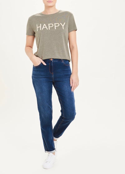 Jolie Dark Wash Relaxed Skinny Jeans (Long Length)