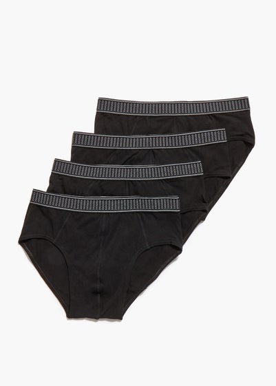 4 Pack Black Briefs - Small