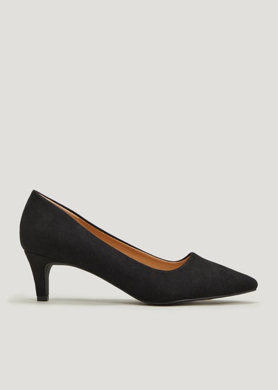 Black Low Point Court Shoes