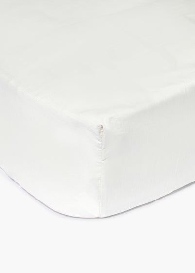 White 100% Cotton Fitted Bed Sheet - Single