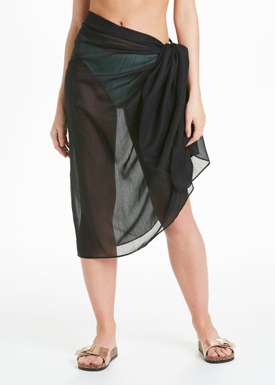 Black Chiffon Sarong Skirt - One Size