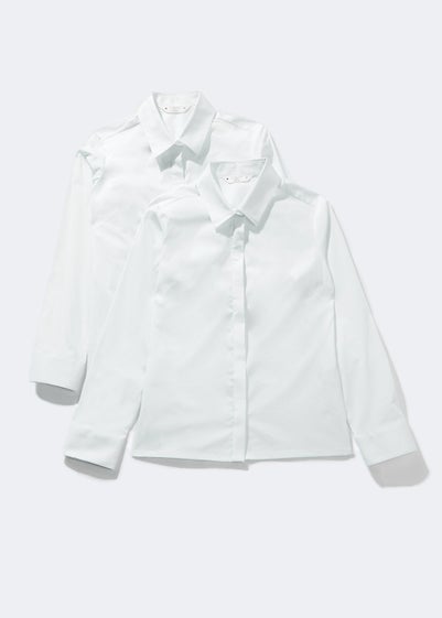 Girls 2 Pack White School Blouses (8-16yrs) - Age 8 Years