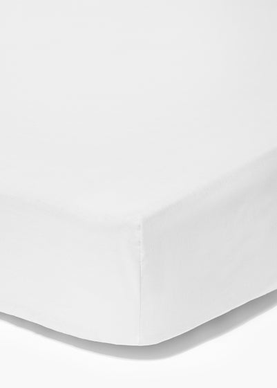 White Polycotton Fitted Bed Sheet - Single