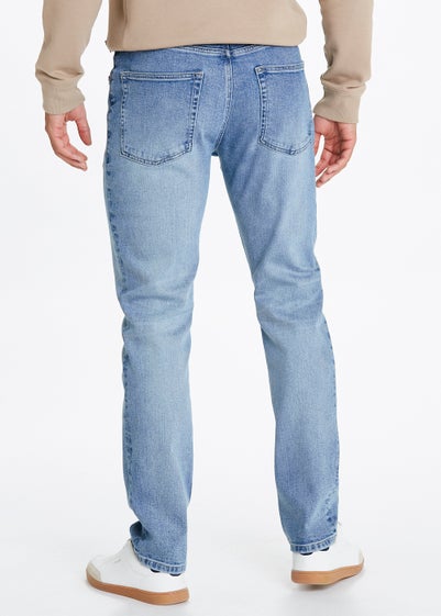 Light Wash Stretch Straight Fit Jeans - 30 Waist Regular