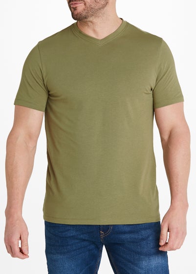Olive Essential V-Neck T-Shirt - Small