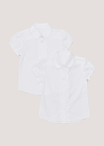 Girls 2 Pack White Seamed School Blouses (3-16yrs) - Age 4 Years