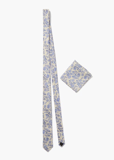 Taylor & Wright Stone Floral Tie & Pocket Square Set - One Size