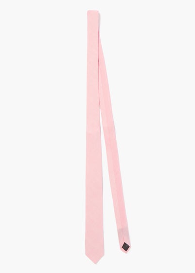 Taylor & Wright Pink Skinny Textured Chambray Tie - One Size
