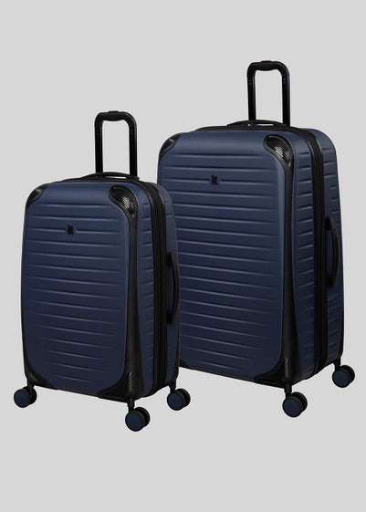 IT Luggage Blue Lineal Hard Shell Suitcase