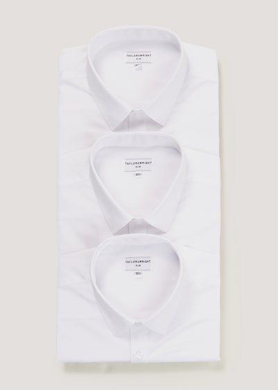 Taylor & Wright 3 Pack White Easy Care Slim Fit Shirts - 14 Collar