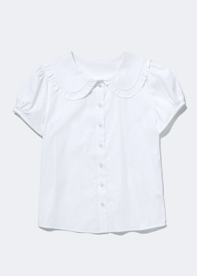 Girls White Frill Collar School Blouse (8-16yrs) - Age 10 Years