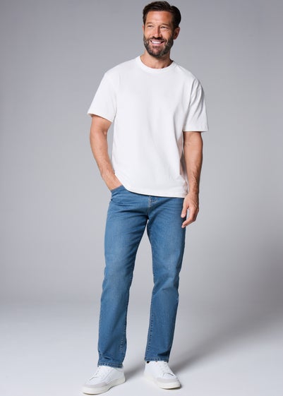 Mid Wash Stretch Slim Fit Jeans