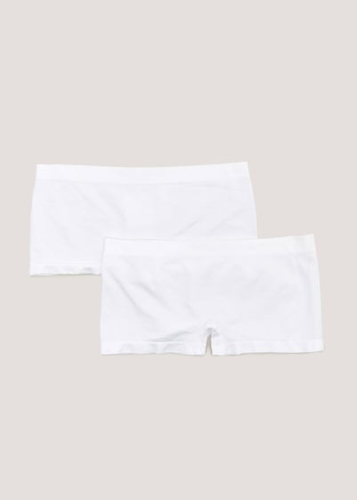 Girls 2 Pack White Seamless Boy Shorts (6-13yrs) - Age 6 - 7 Years