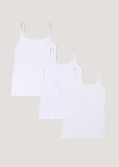 3 Pack White Essential Cami Tops - Size 10