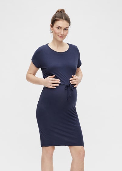 Mamalicious Maternity Alison Navy Mini Dress - XS - UK 6