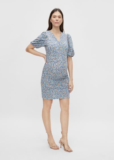 Mamalicious Maternity Ditsy Floral Mini Wrap Dress