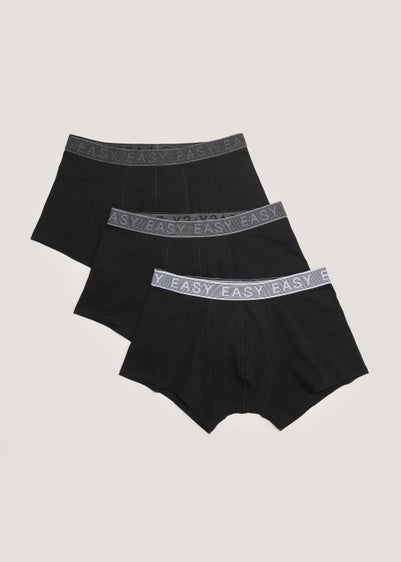 3 Pack Black Hipster Boxers - Extra small