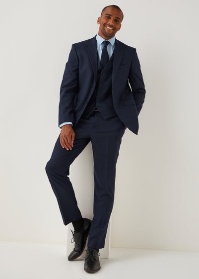 Taylor & Wright Orwell Navy Tailored Fit Suit Jacket - 40 Chest Long